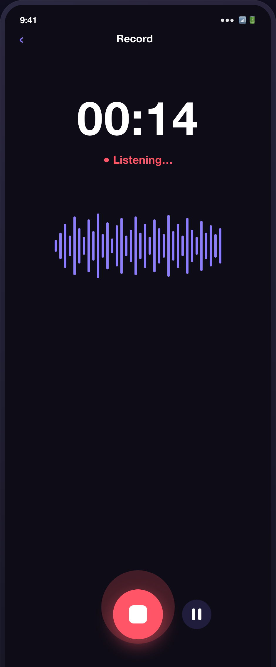 Recording a voice note in ActionNote